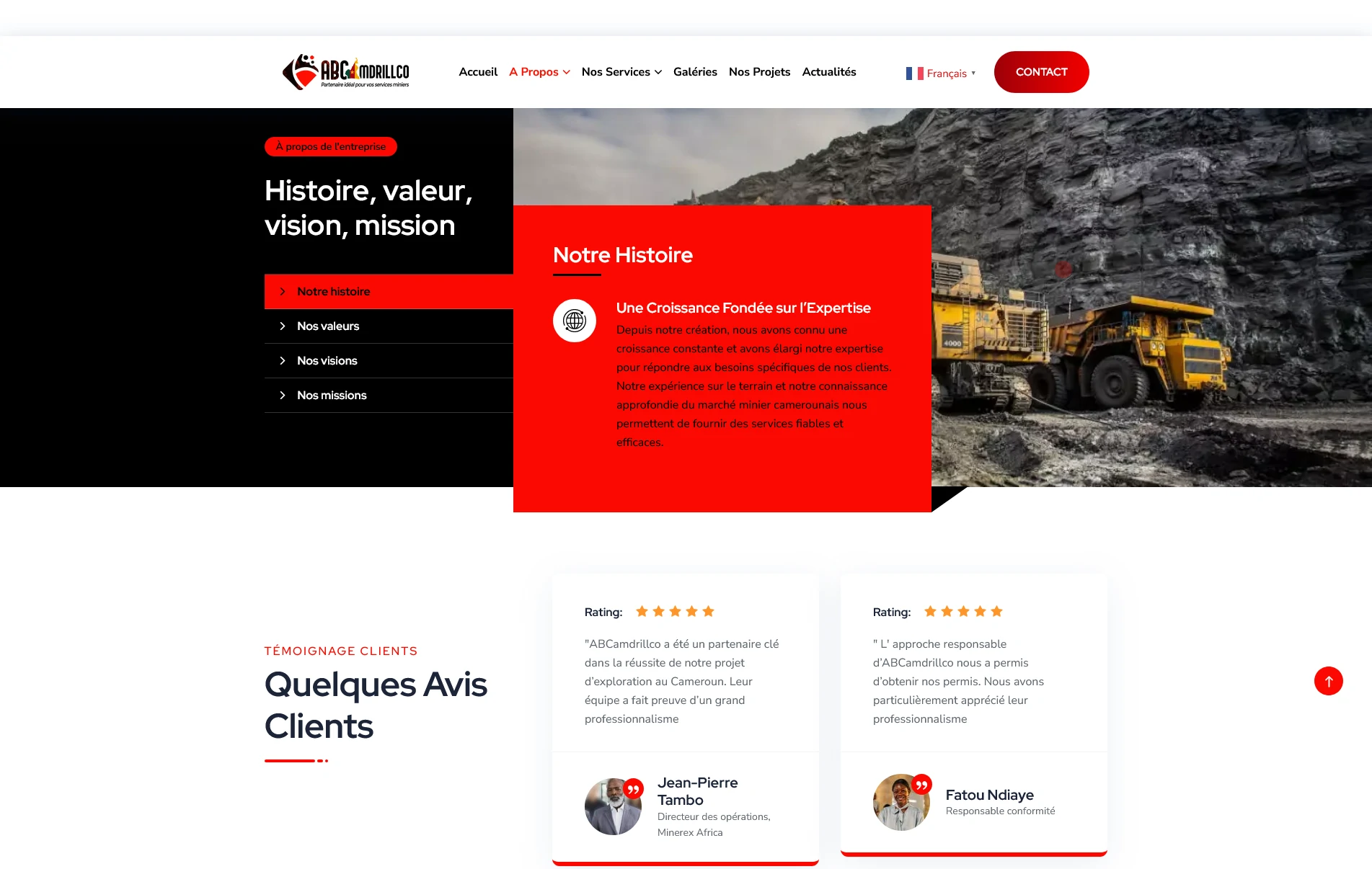 site web société minière ABCamdrillco Douala