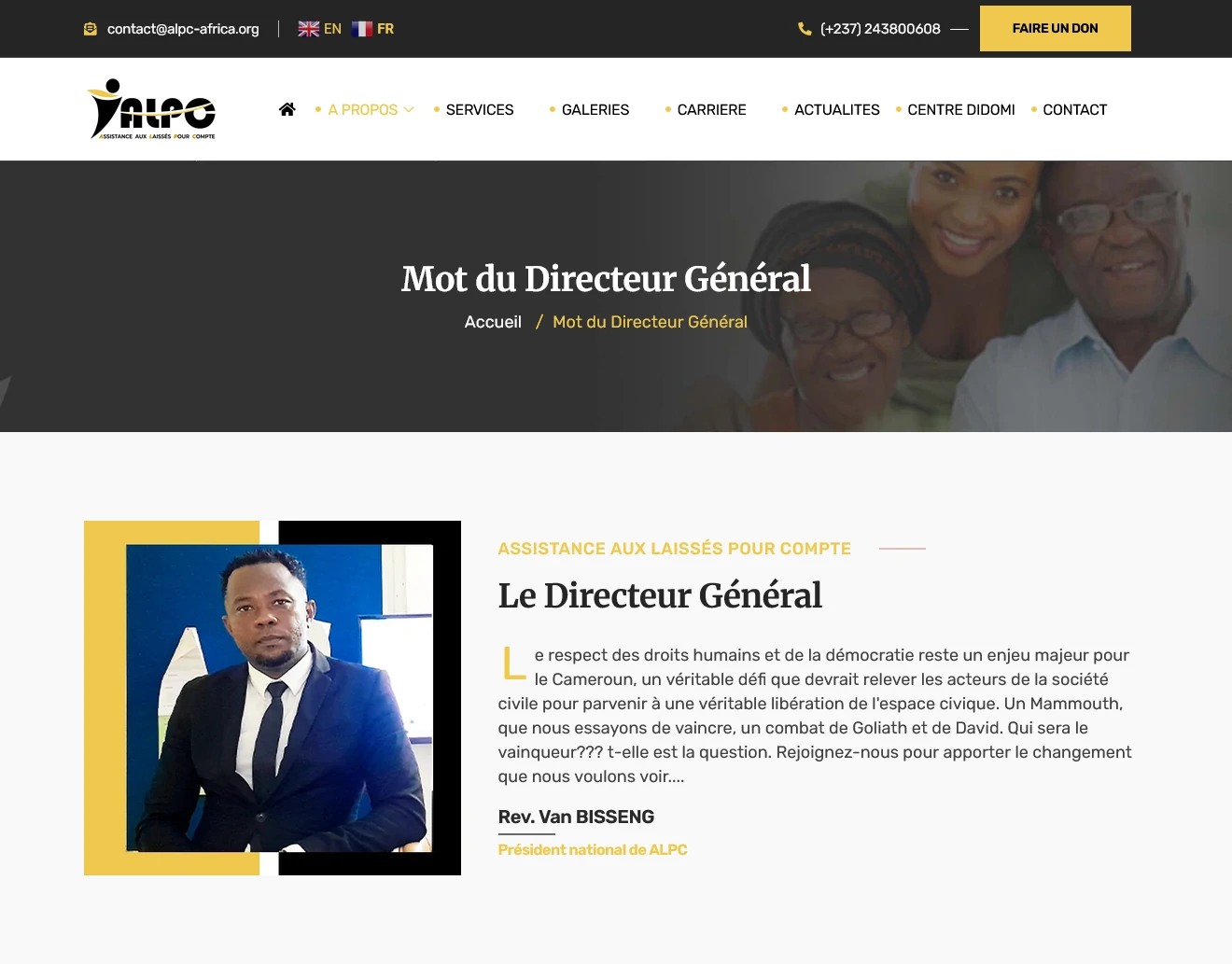 site web ONG droits humains ALPC Douala