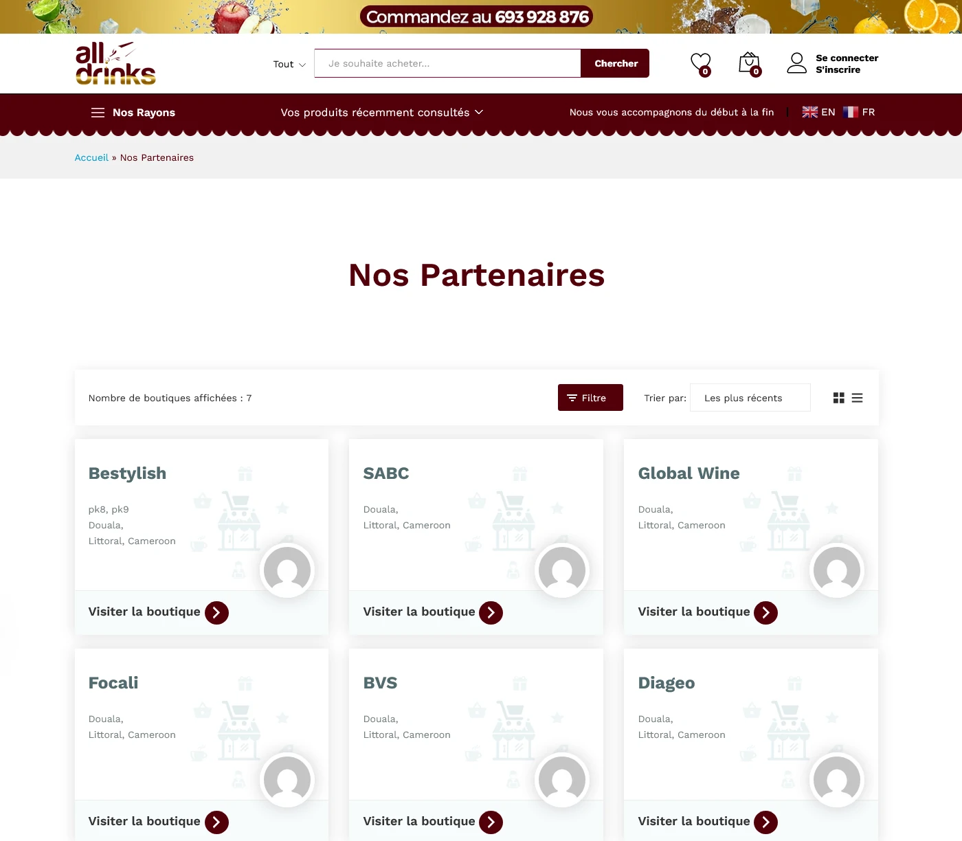 vente en ligne vins spiritueux Cameroun