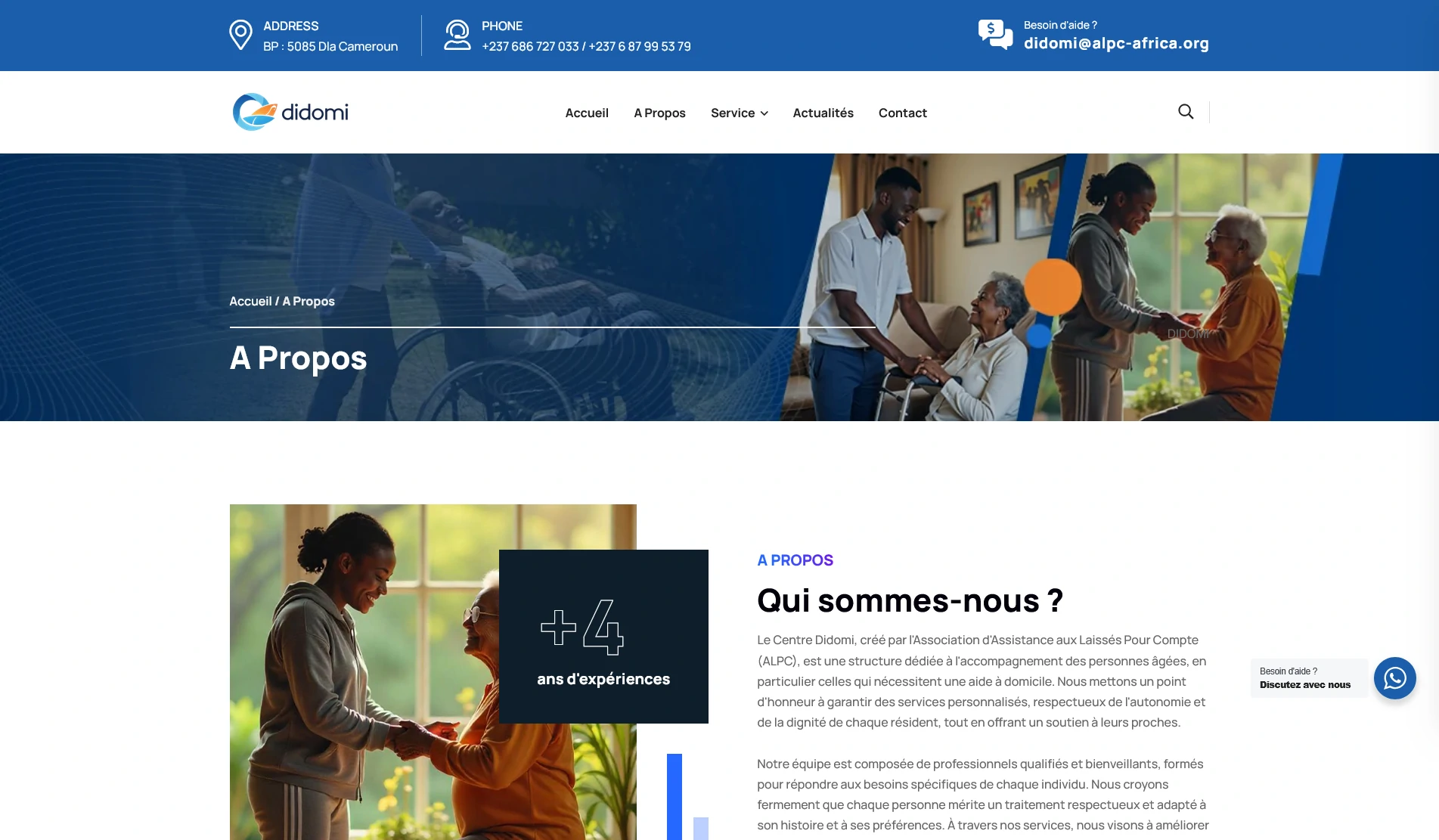 site web Centre Didomi personnes âgées Douala