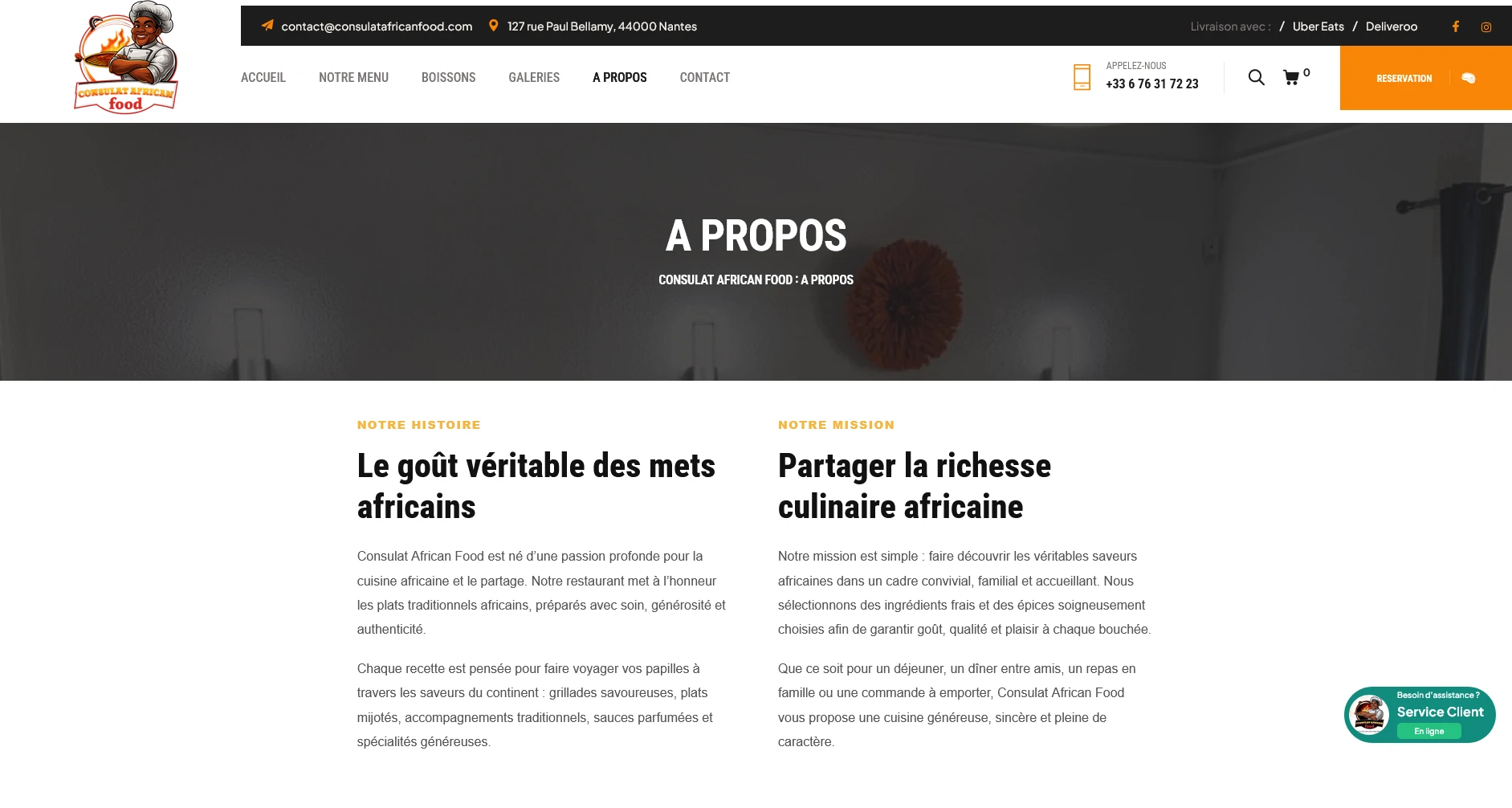 commande plats africains en ligne Consulat African Food
