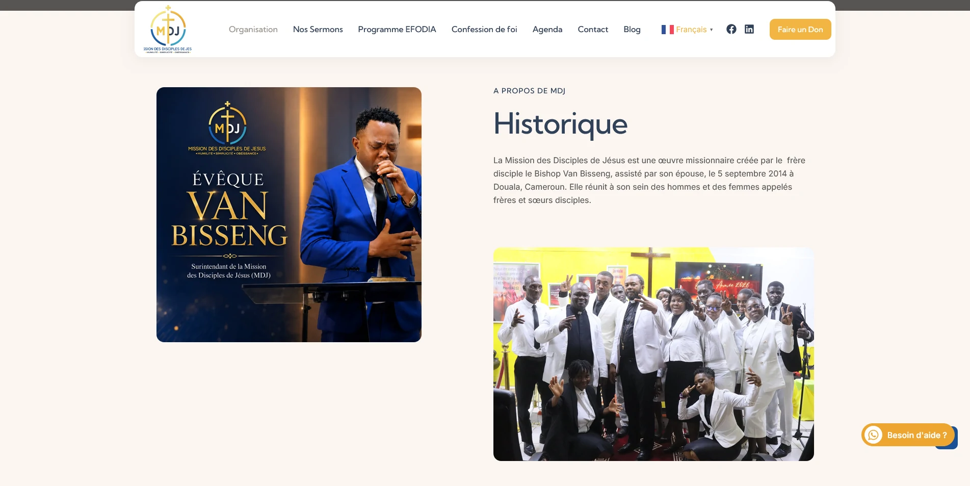 site web église MDJ Douala