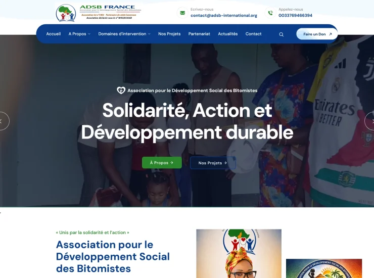 site web ONG ADSB International Cameroun