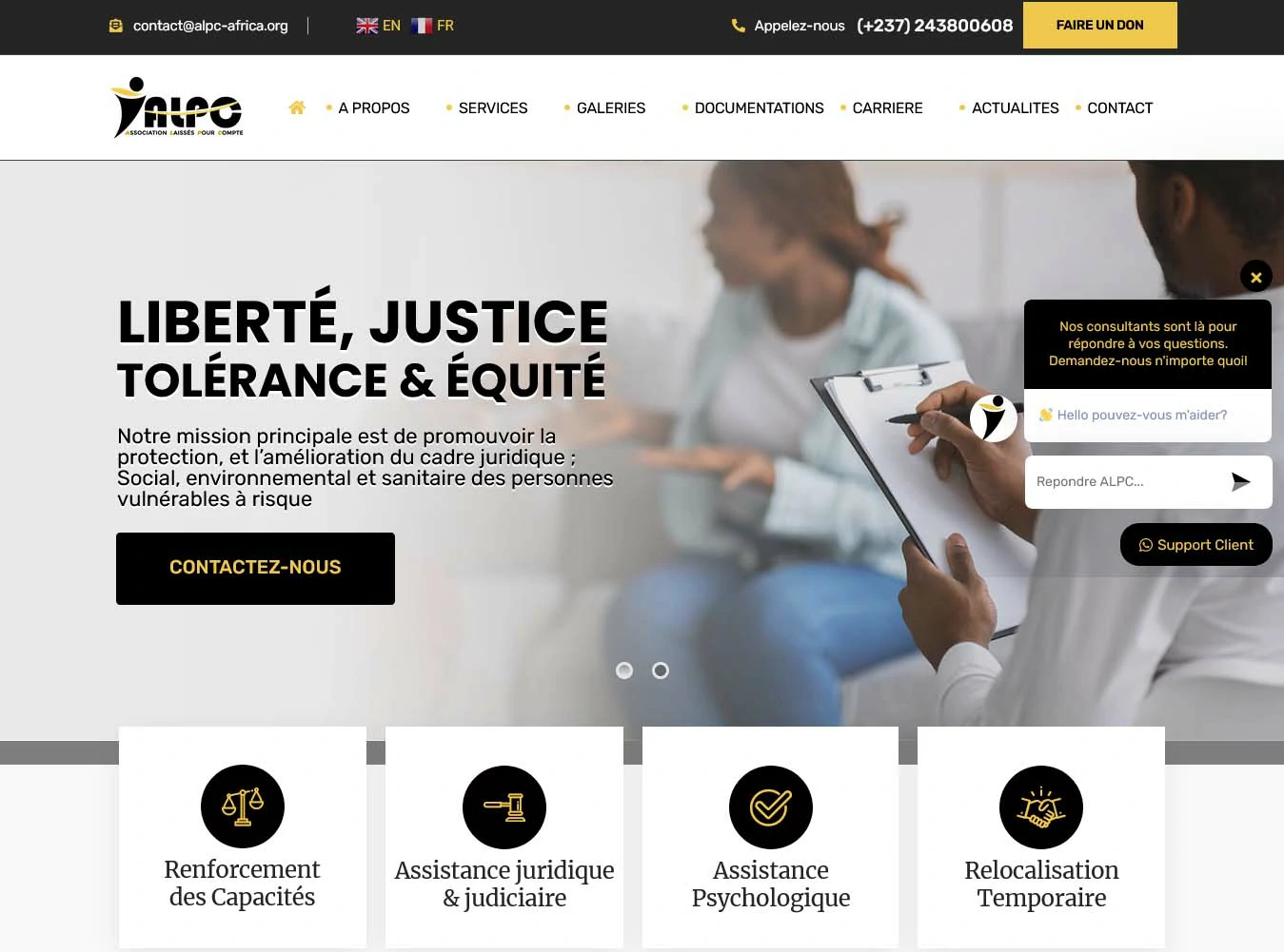site web ONG ALPC Africa TH WEB AGENCE