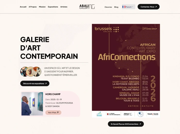 site web galerie d'art contemporain Yaoundé