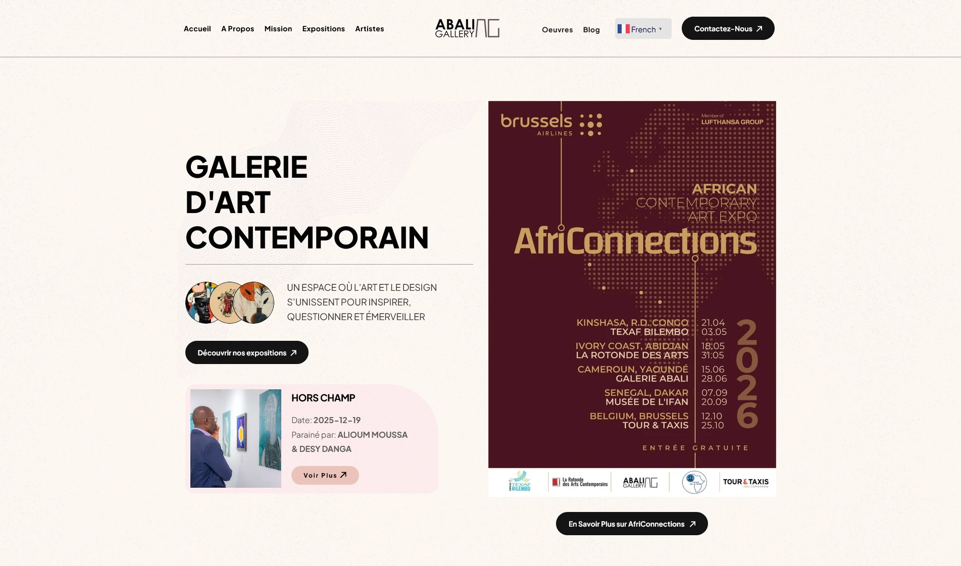 site web galerie d'art contemporain Yaoundé