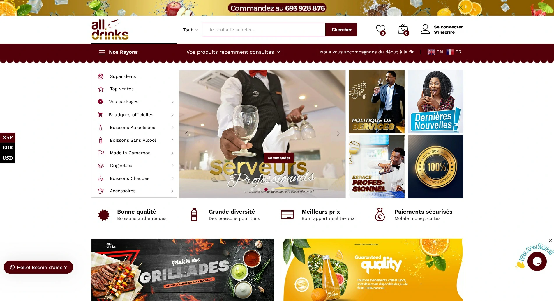 plateforme e-commerce boissons ALL DRINKS TH WEB AGENCE