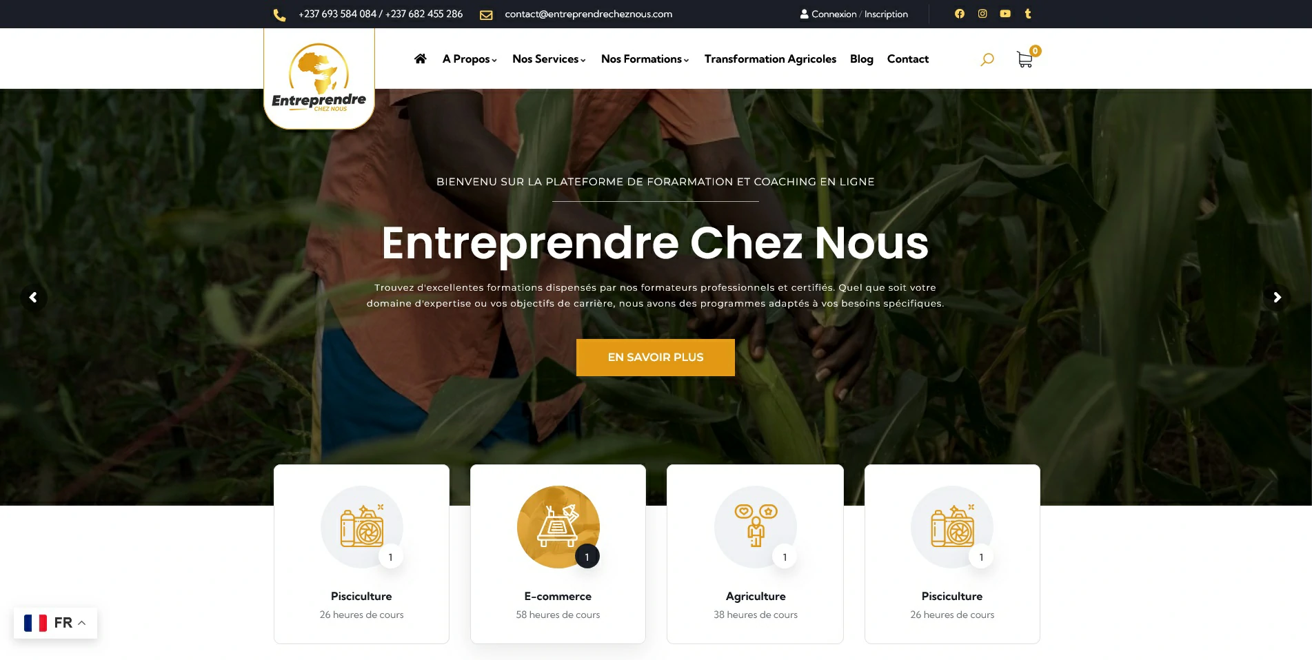 plateforme e-learning Entreprendre Chez Nous TH WEB AGENCE