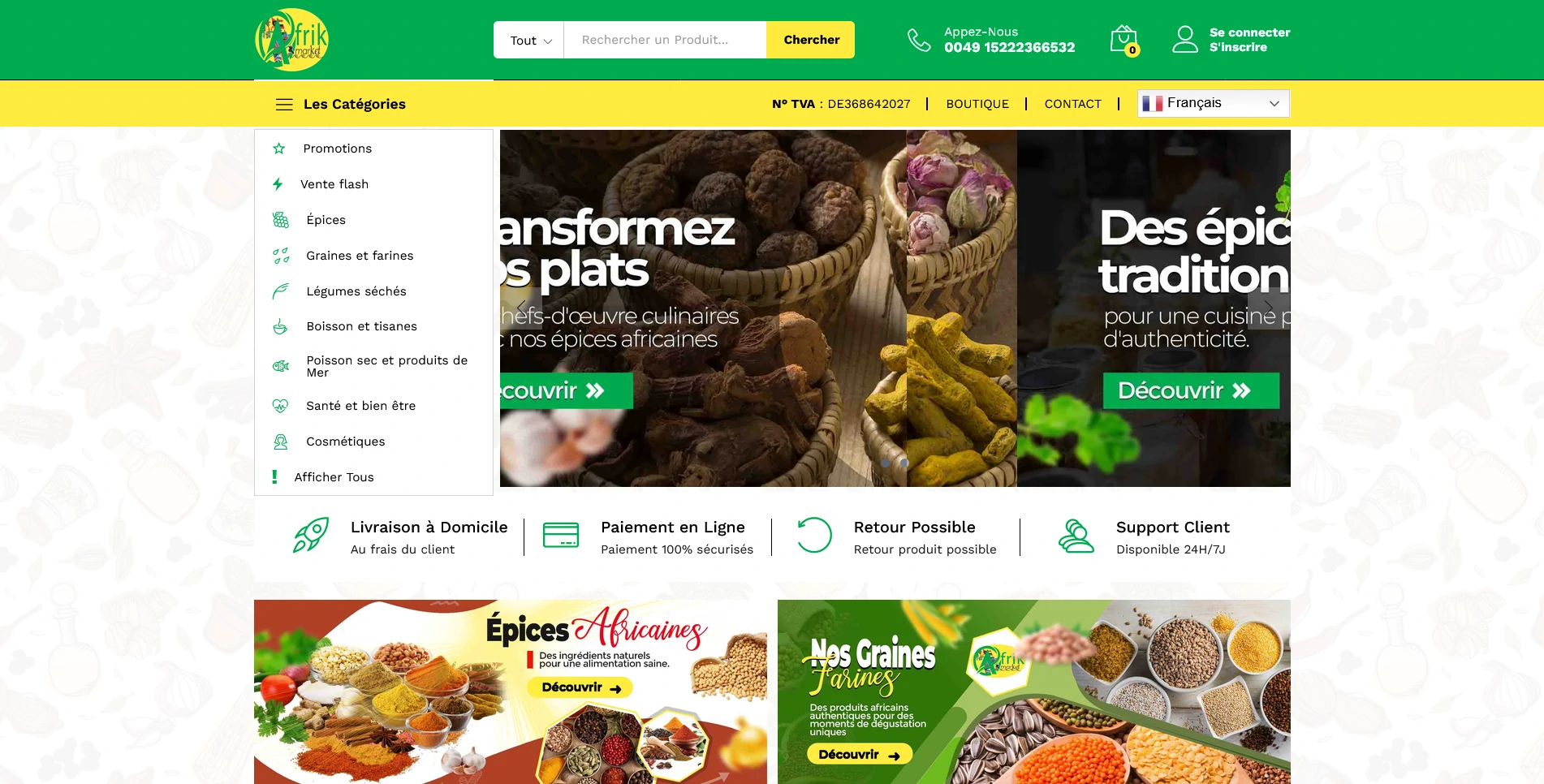 boutique en ligne produits africains bio Berlin