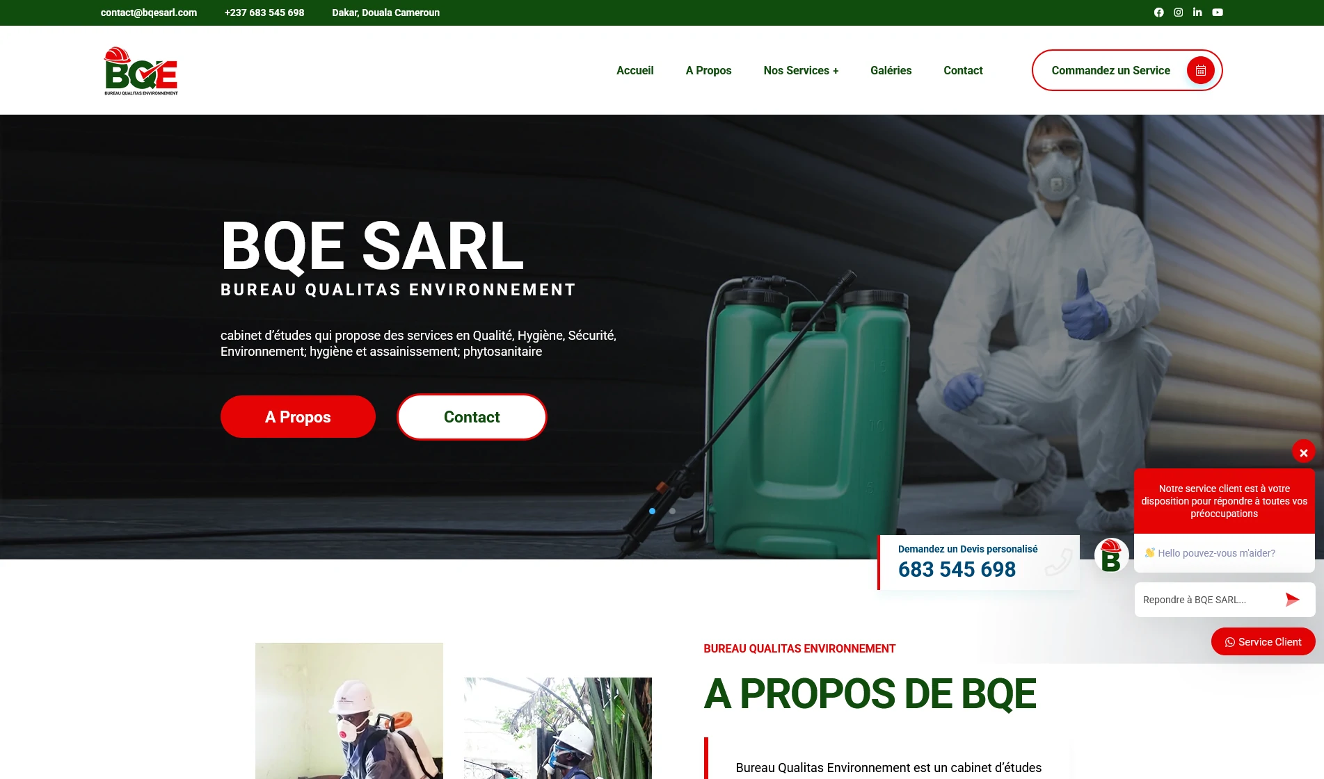 site web cabinet QHSE BQE SARL TH WEB AGENCE