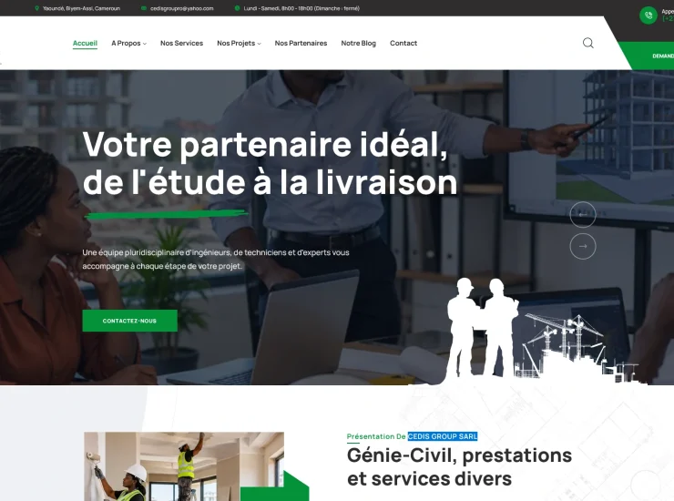 site web entreprise BTP CEDIS GROUP SARL Yaoundé
