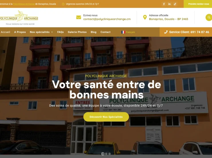 site web clinique Polyclinique Archange Douala