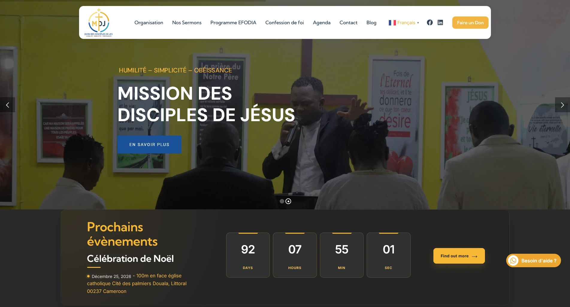 site web église MDJ Douala