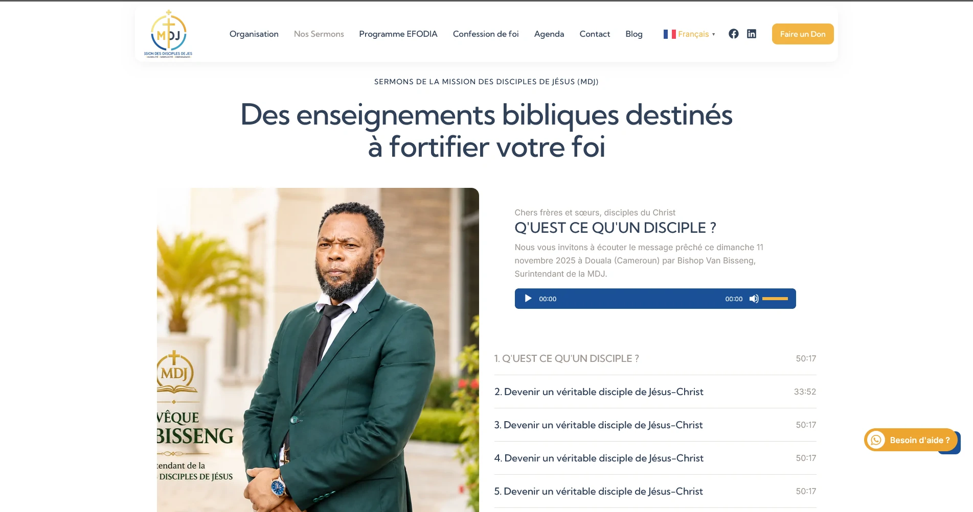 sermons audio église Douala en ligne