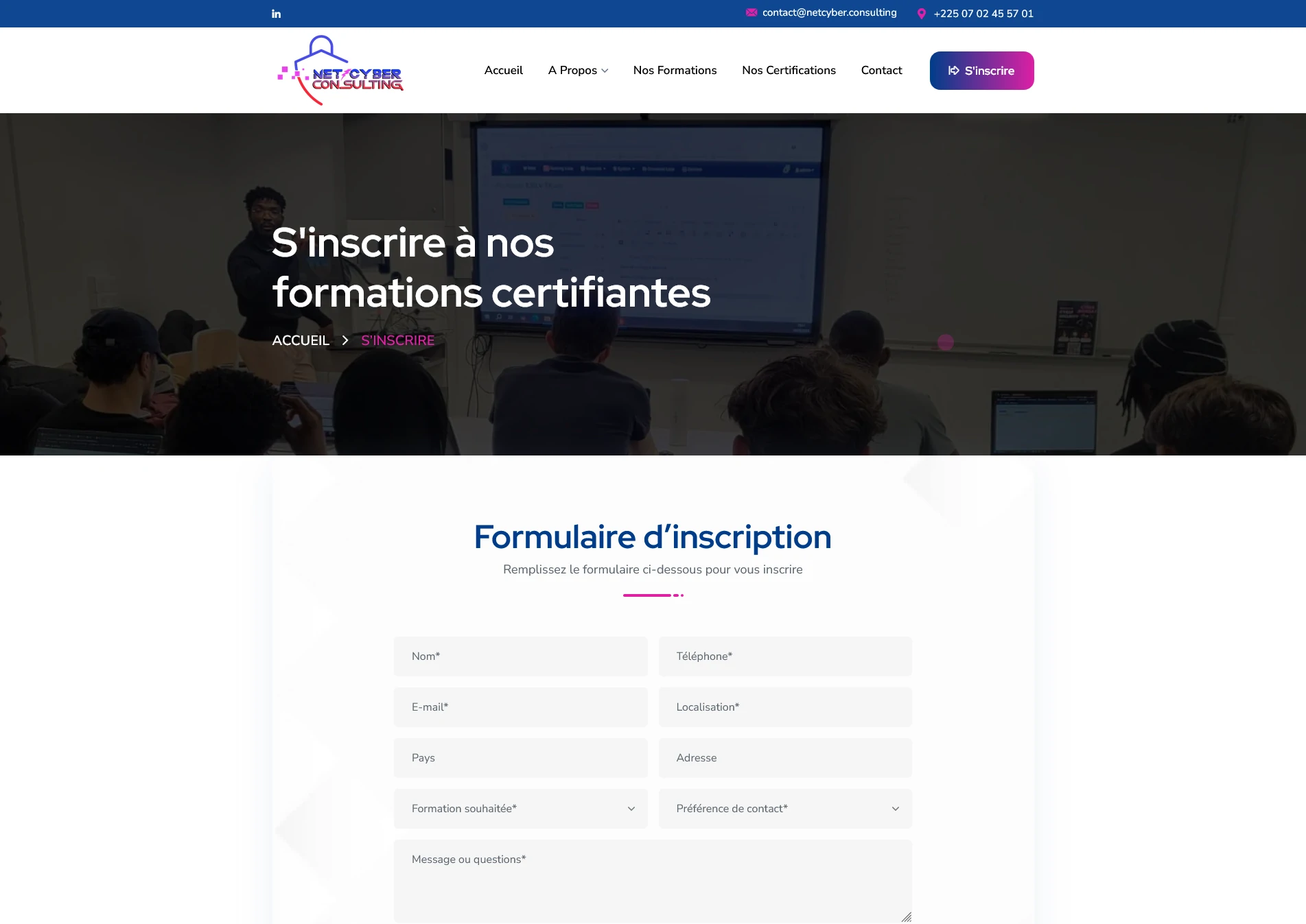 formateurs experts cybersécurité Abidjan