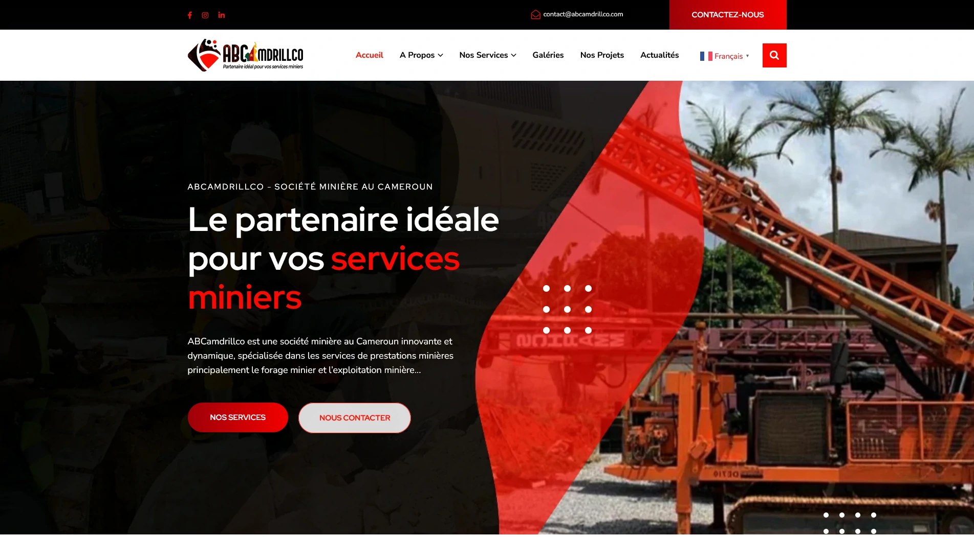site web société minière ABCamdrillco Douala